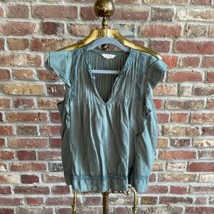Lucky Brand Pintuck V-Neck Blouse
